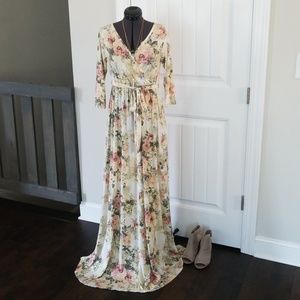 Pinkblush Floral Knit Maxi Maternity Dress